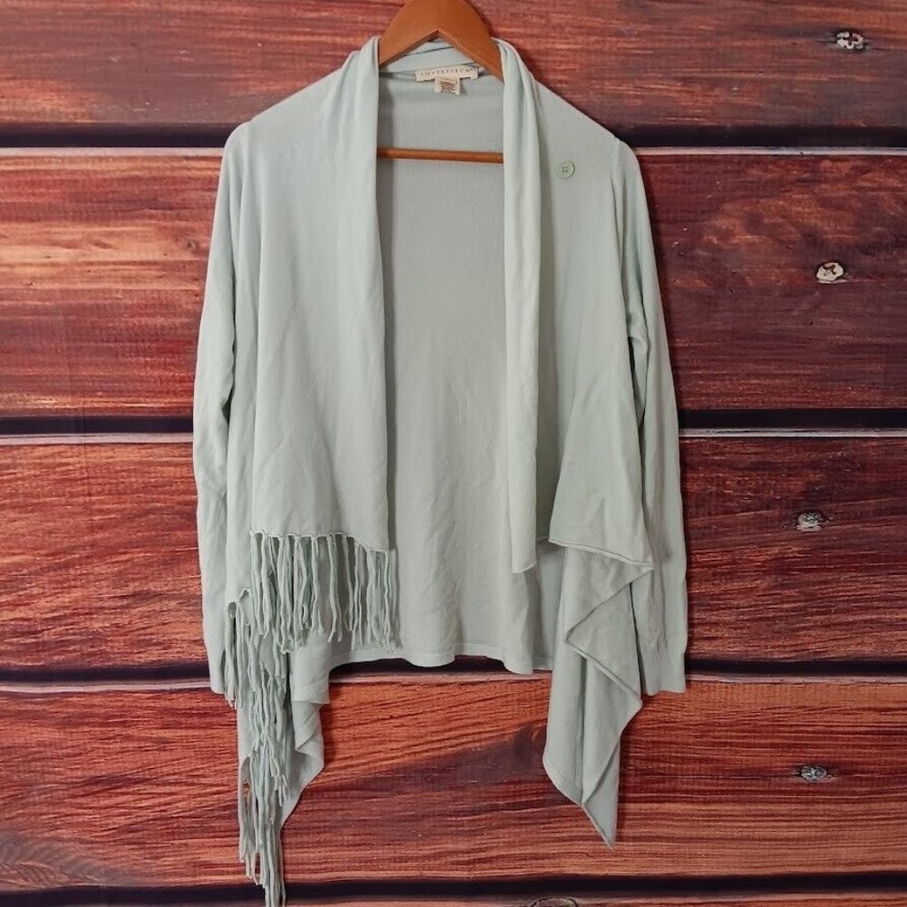 Love Stitch Medium Fringe Cowl Neck Shawl Sweater Poncho style IMP-5797